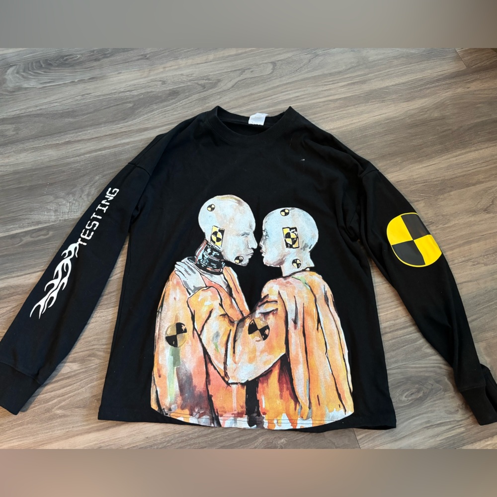 Black Long Sleeve Shirt with Graphic Design